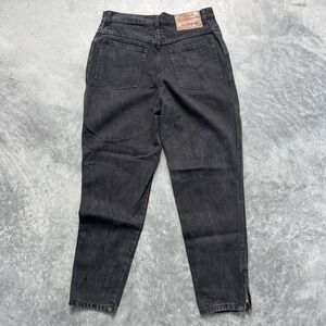 Gitano Jeanswear Womens High Waisted Tapered Black Denim Jeans Ankle Zip Vintage